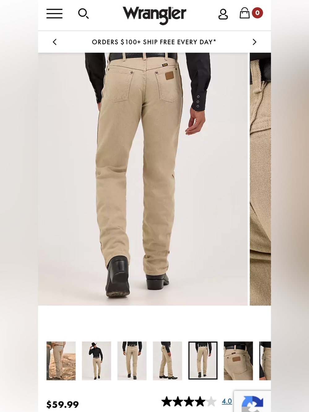WRANGLER® COWBOY CUT® ORIGINAL FIT JEAN - Size 33X34